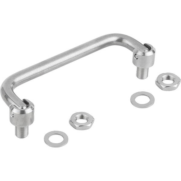 Pull Handle Fold-Down L=118 Stainless Steel, Semi-Gloss Vibratory, A=100, D=M10X1
